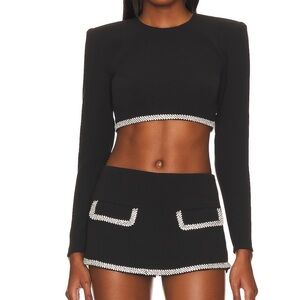 Lovers + Friends x Rachel Cosette Black Crop Top